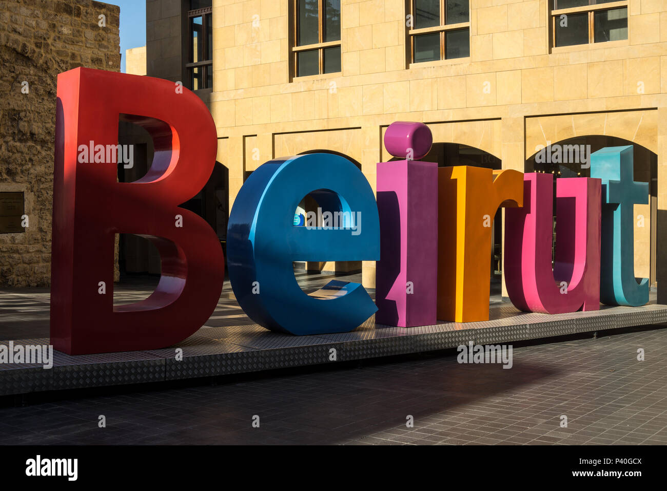 Colorful sign reading Beirut Stock Photo