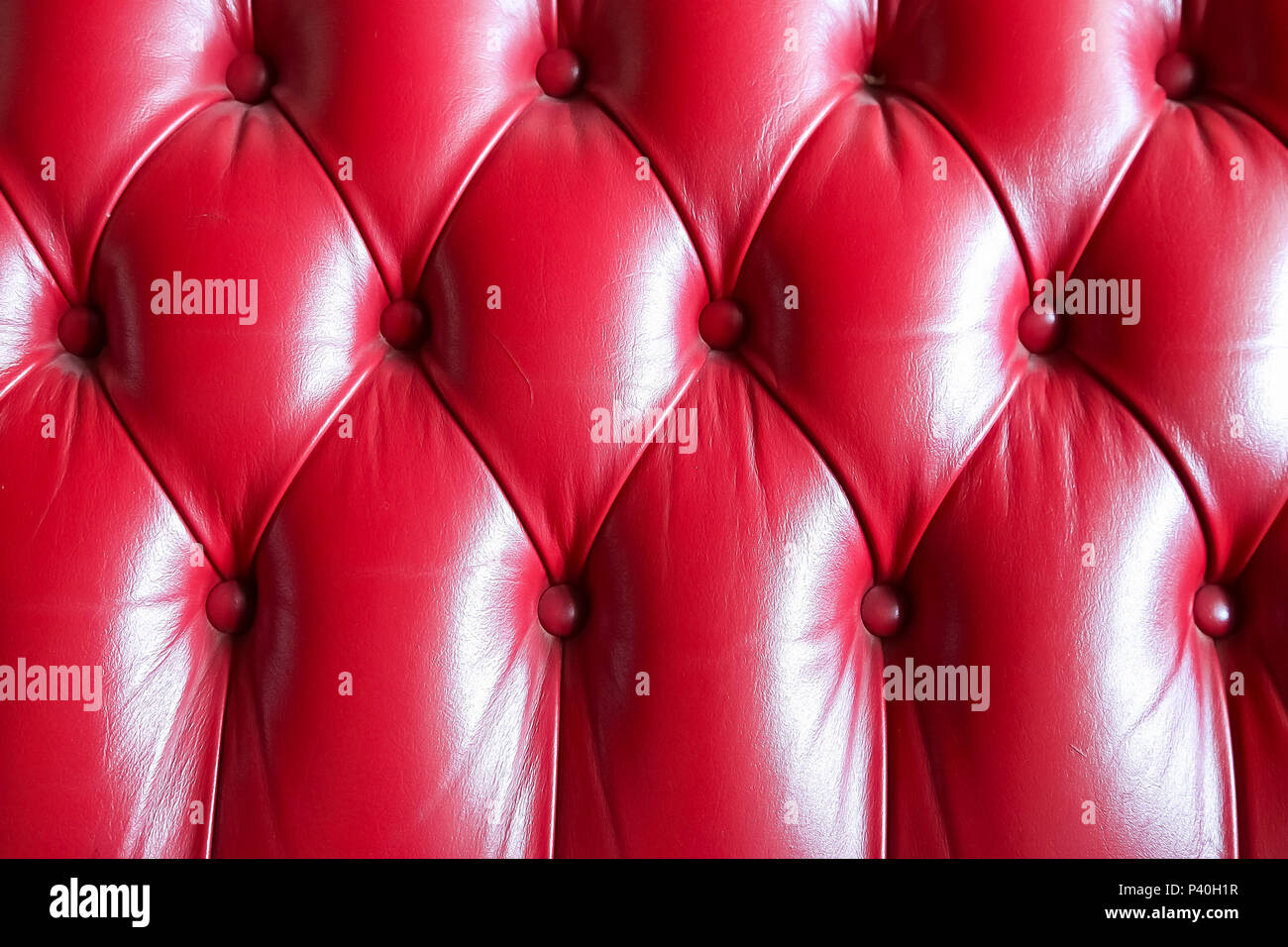 Red Diamond shape leather couch pattern texture for design background
