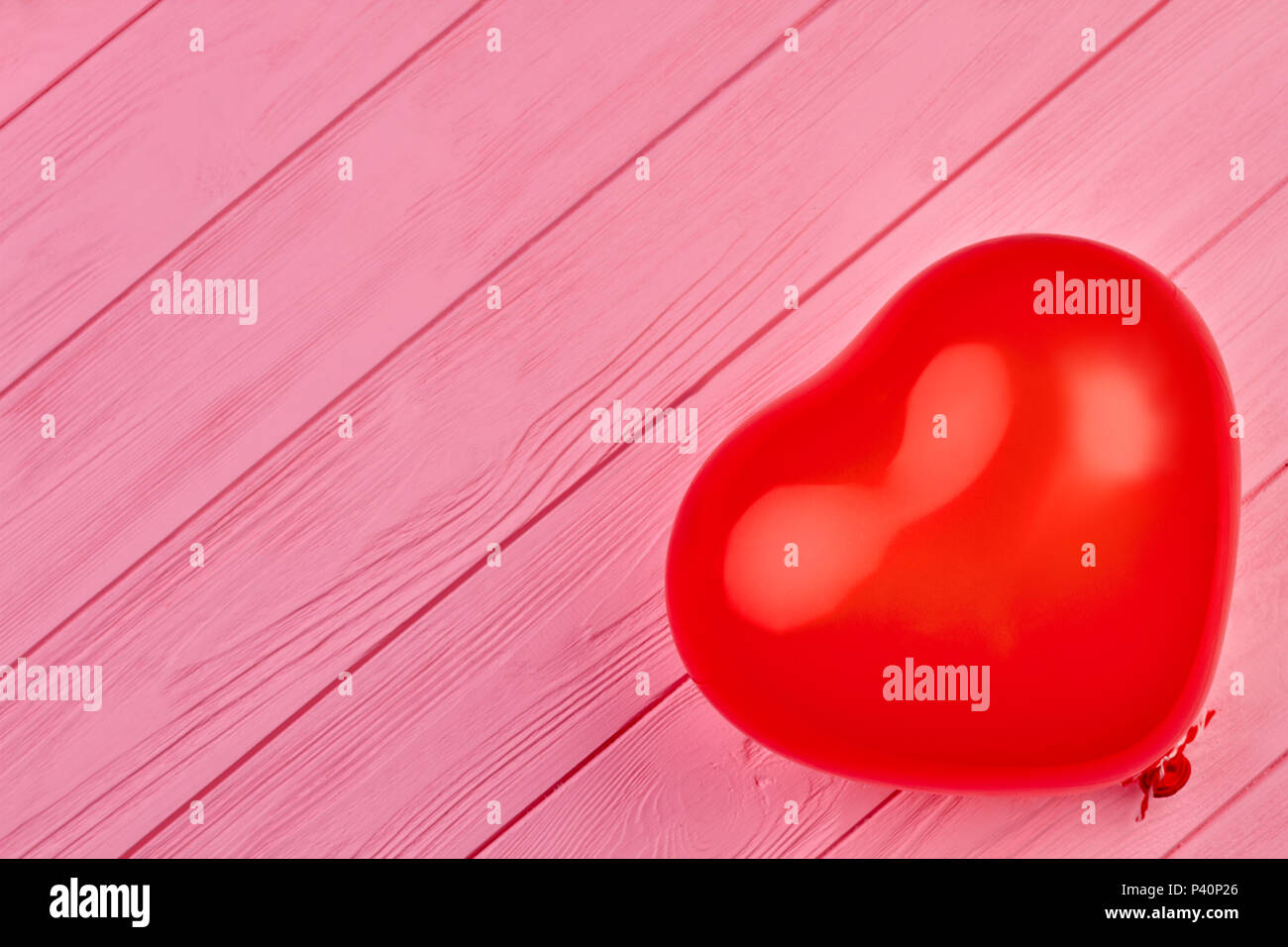 Valentines Day background with red balloon. Heart shaped balloon filled ...