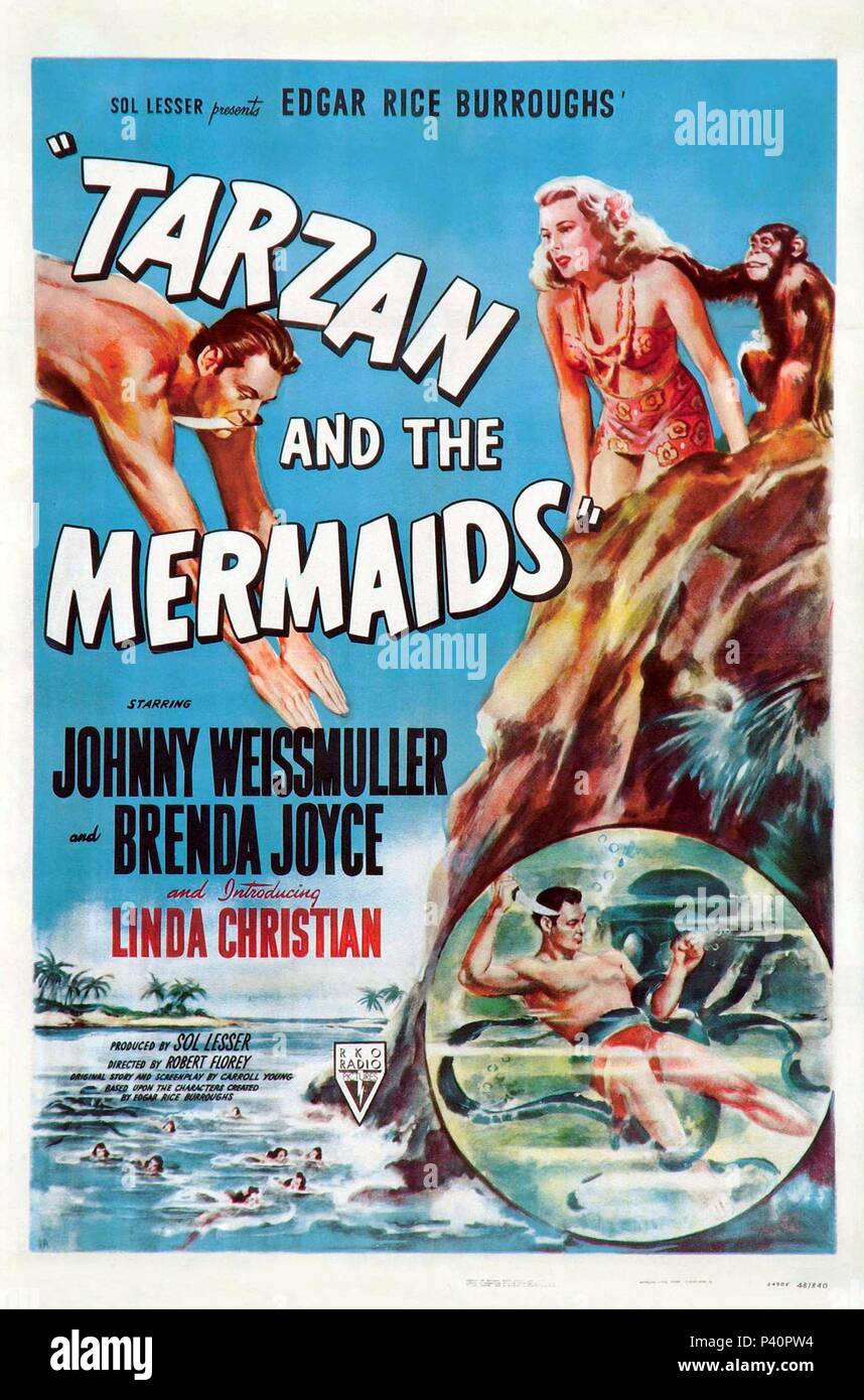 Original Film Title: TARZAN AND THE MERMAIDS.  English Title: TARZAN AND THE MERMAIDS.  Film Director: ROBERT FLOREY.  Year: 1948. Credit: RKO / Album Stock Photo