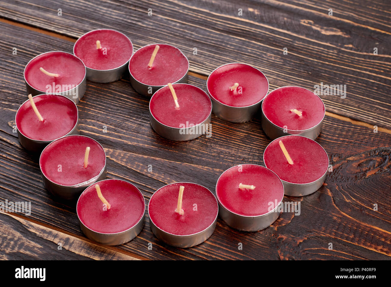 Red Heart Shaped Tea Light Candles