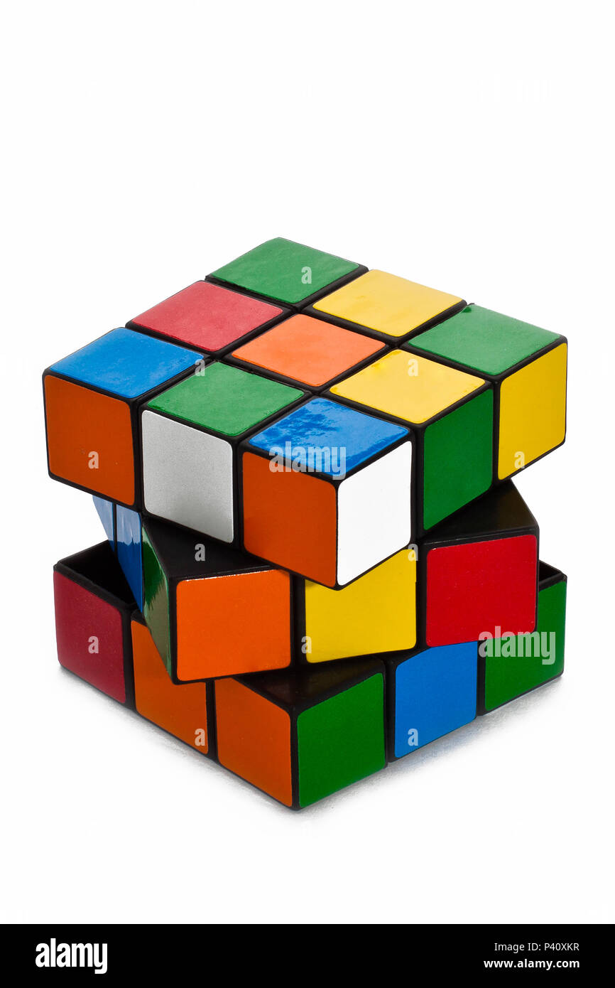 Cubo mágico cubo colorido Cubo brinquedo diversão Stock Photo - Alamy