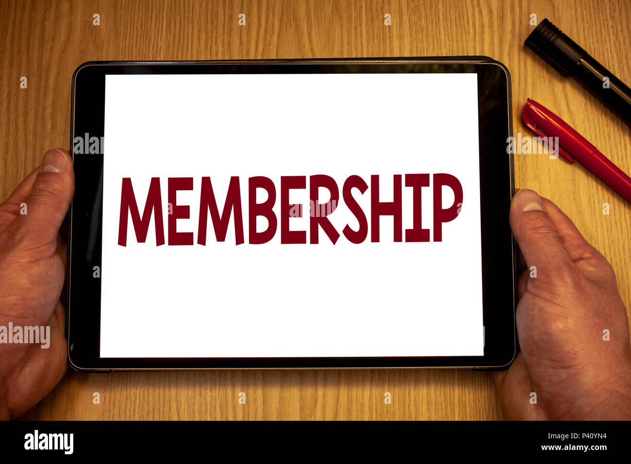 Text sign showing Membership. Conceptual photo Being member Part of a ...