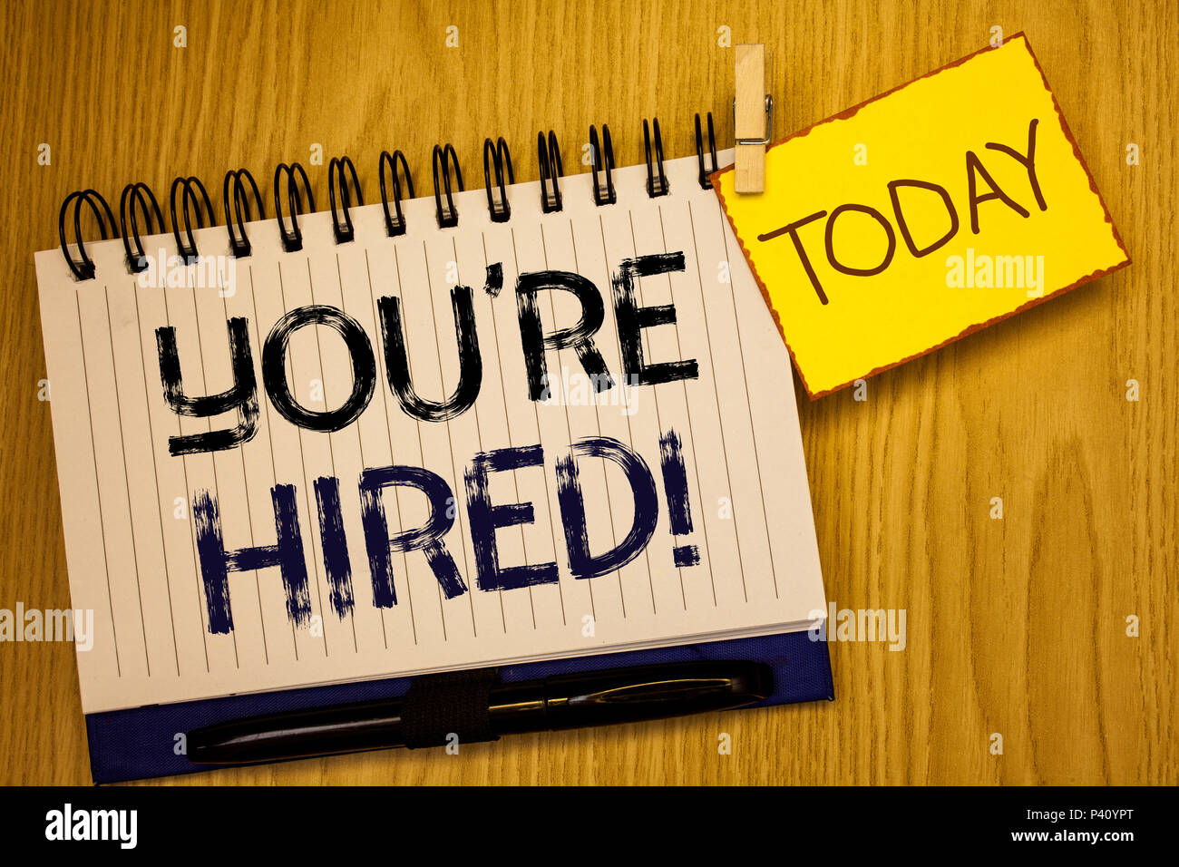 Words Writing Texts You Are Hired Motivational Call Business Concept For New Employee Recruited Worker Selected Stock Photo Alamy
