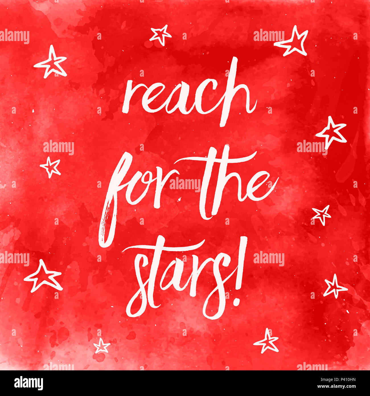 Inspirational quote on a red watercolour background Stock Photo - Alamy