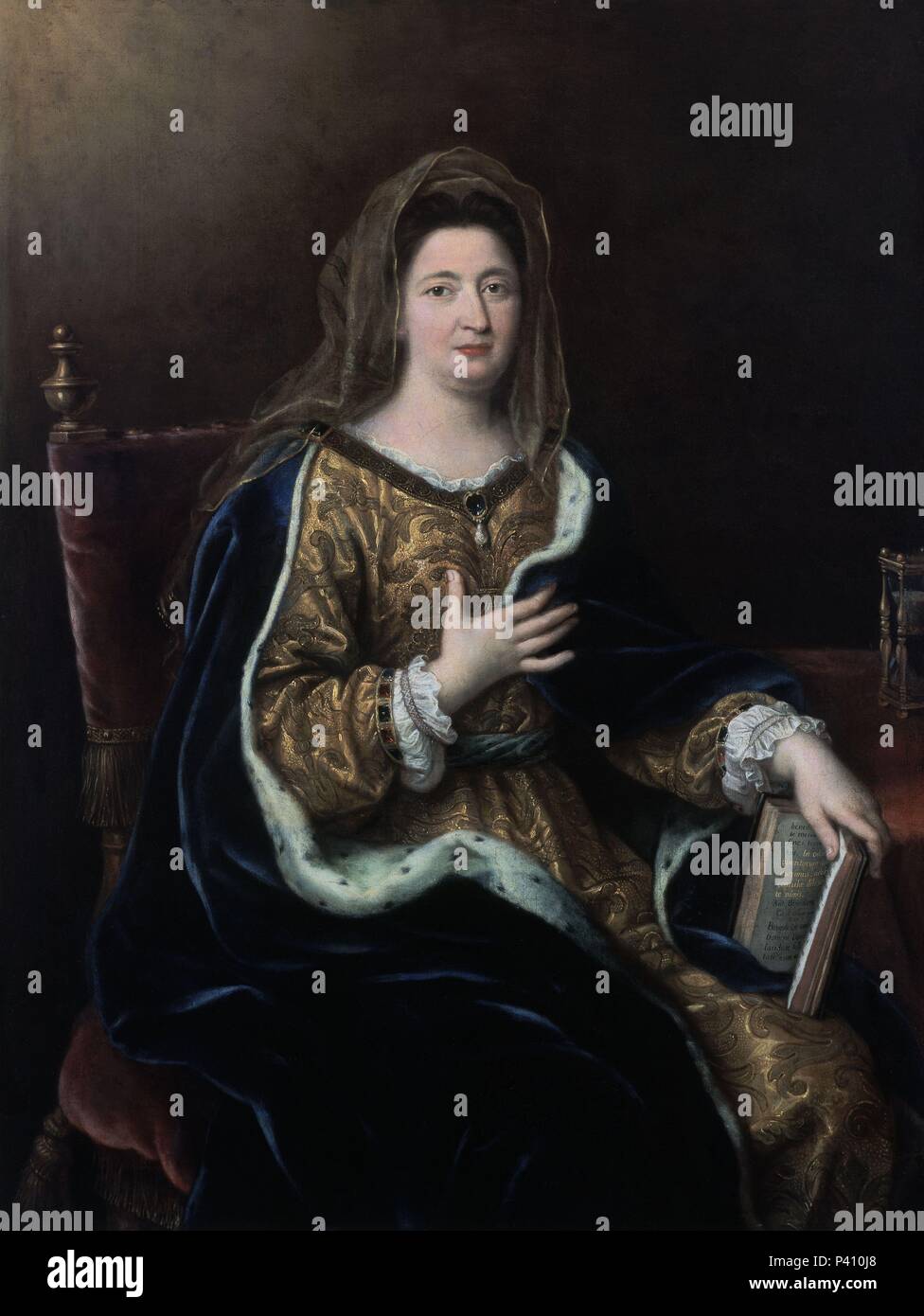 Portrait of Francoise d'Aubigne, the Marquise of Maintenon - 17th century - 130x96 cm - oil on canvas - French Baroque. Author: Pierre Mignard (1612-1695). Location: MUSEO PALACIO, VERSAILLES, FRANCE. Also known as: RETRATO DE MARIA DE MAINTENON SEGUNDA ESPOSA DE LUIS XIV. Stock Photo