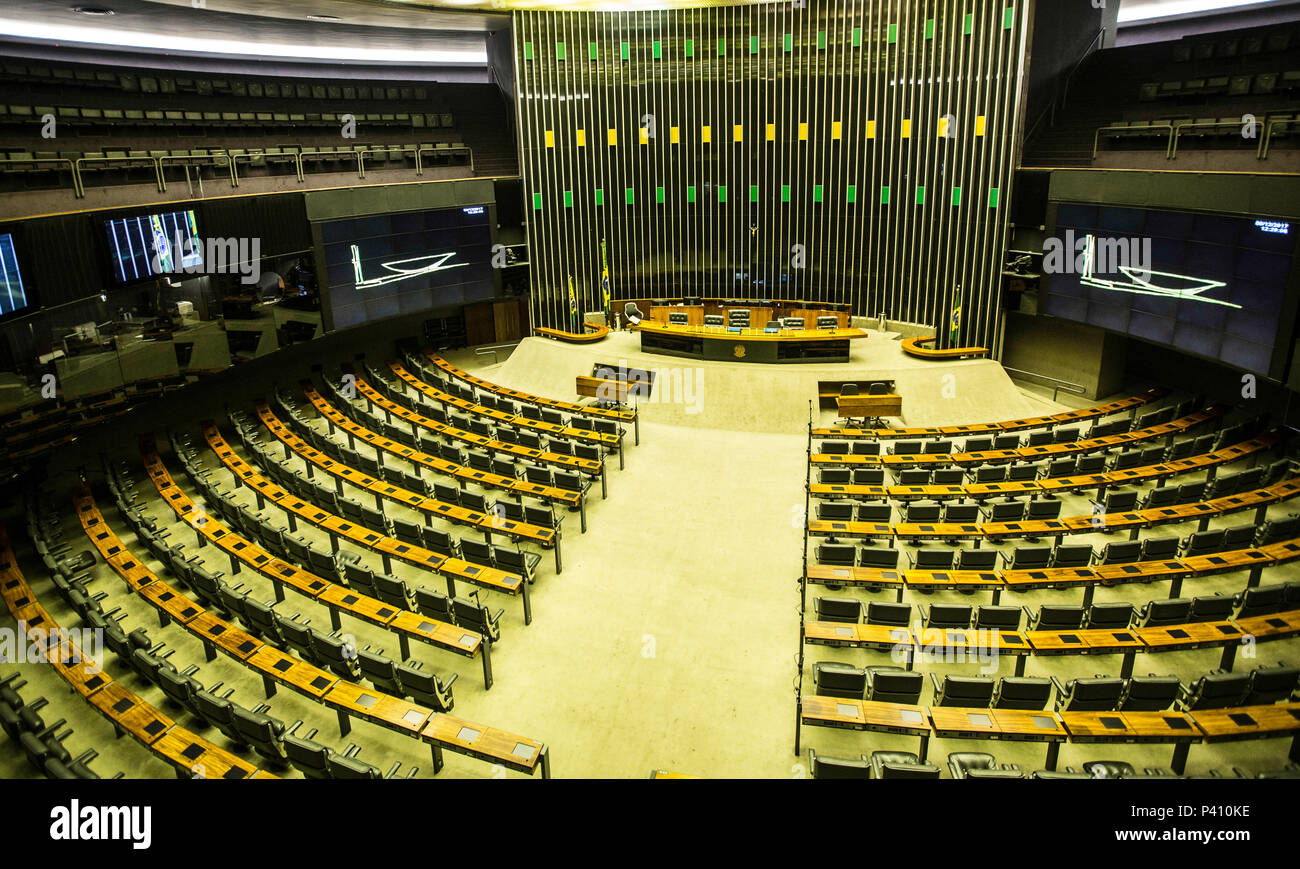 Plenário Ulysses Guimarães, na Câmara dos Deputados em Brasília, na tarde desta sexta-feira (08). Stock Photo