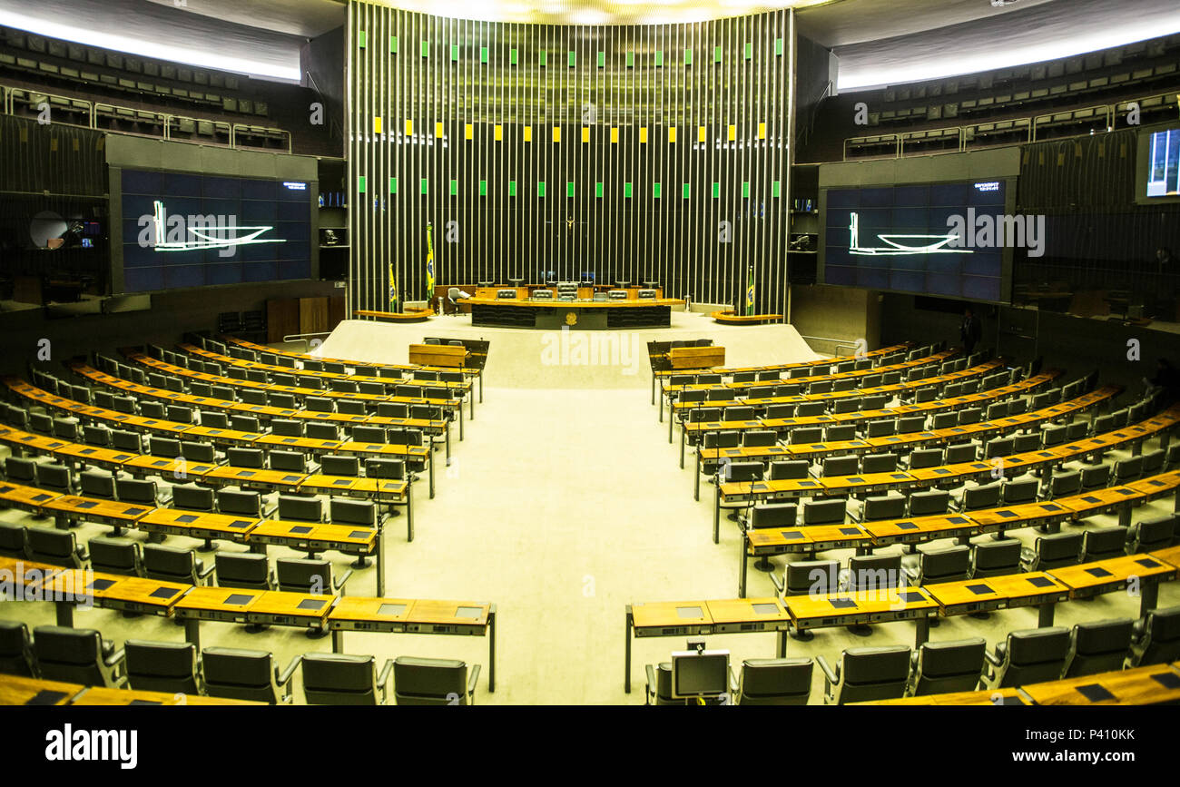 Plenário Ulysses Guimarães, na Câmara dos Deputados em Brasília, na tarde desta sexta-feira (08). Stock Photo
