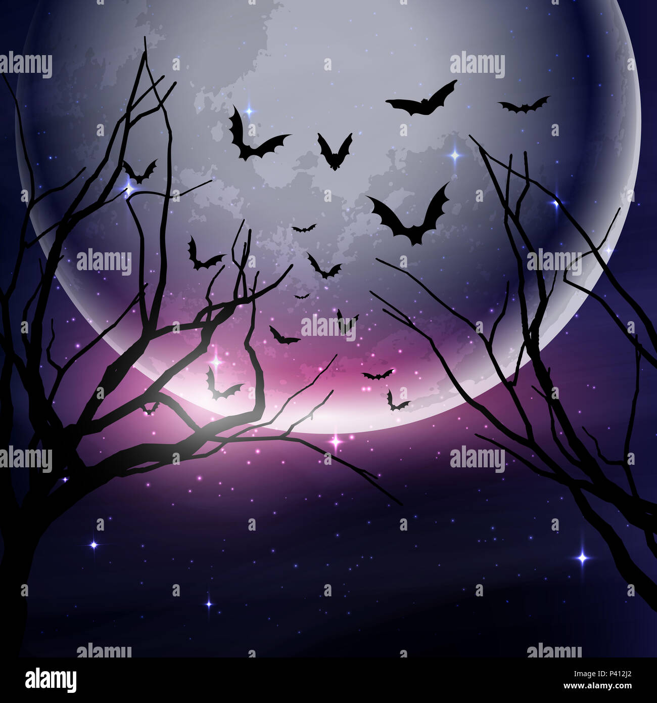 Scary tree silhouettes hi-res stock photography and images - Alamy