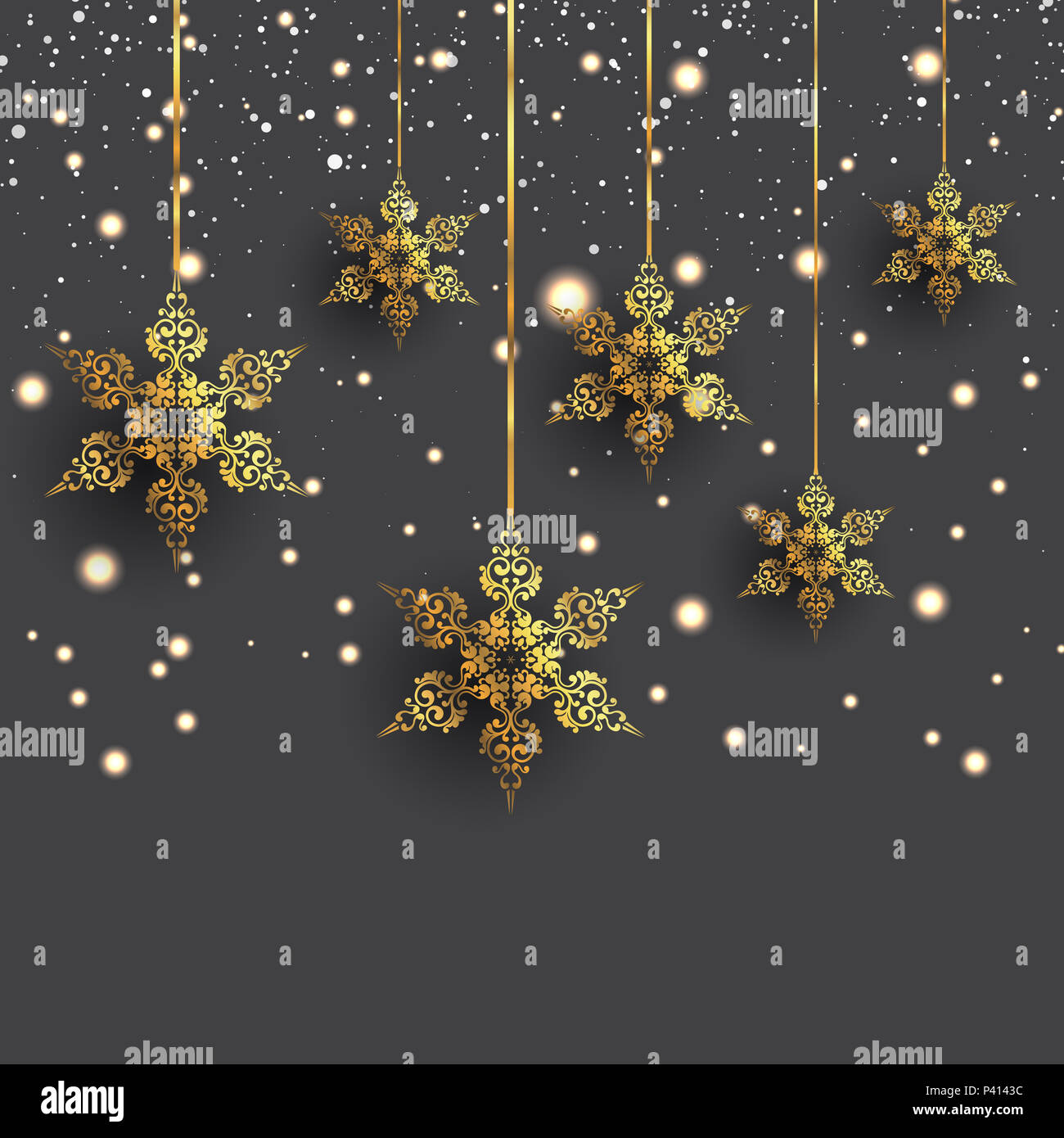 Christmas background with decorative hanging snowflakes Stock Photo - Alamy