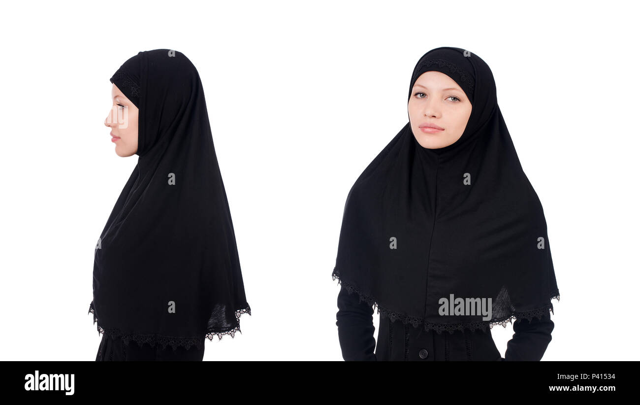 Woman with muslim burqa isolated on white Stock Photo - Alamy