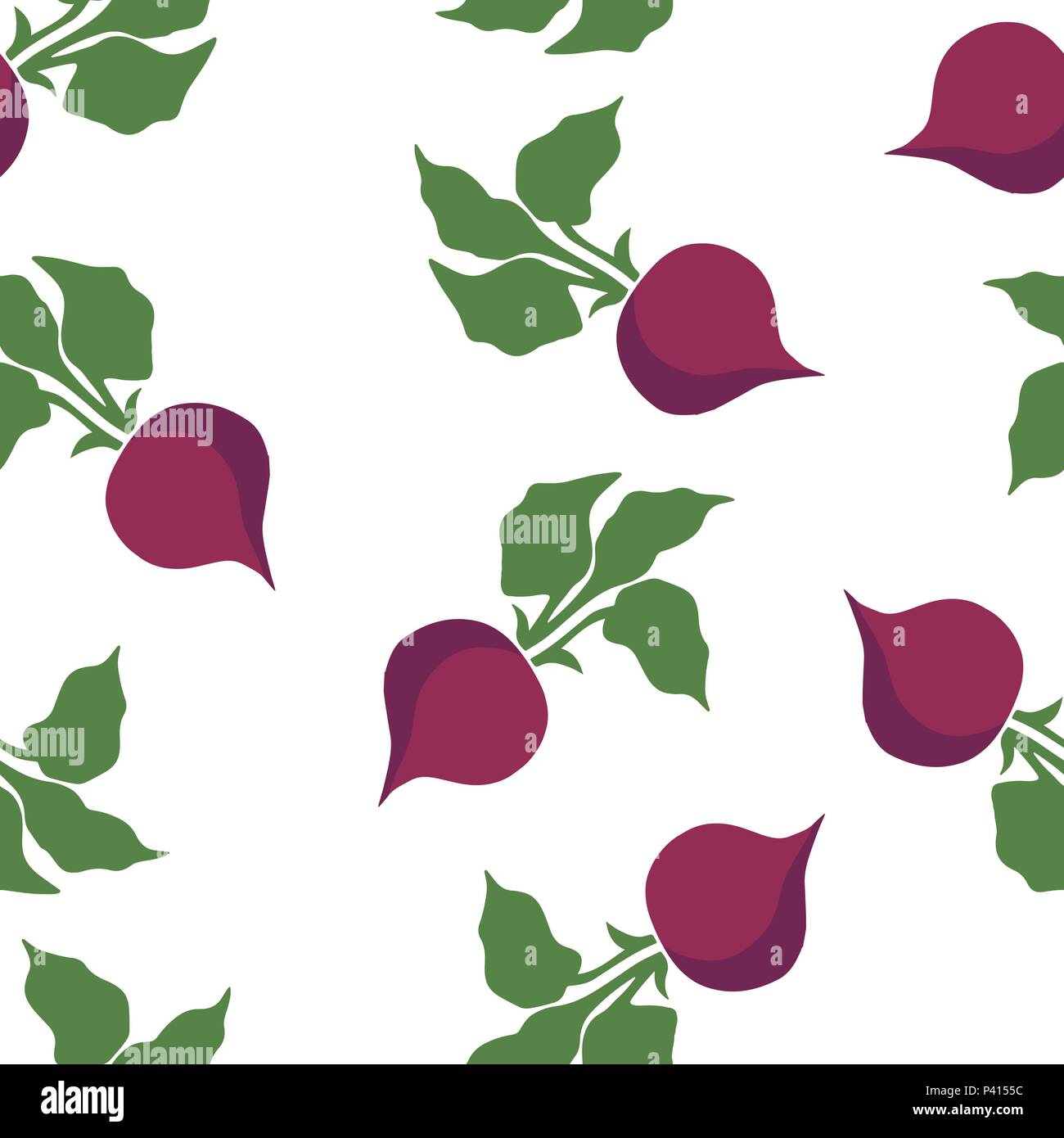 Beet pattern seamless. Vector illustration. Food wallpapers from vegetables. Stock Vector