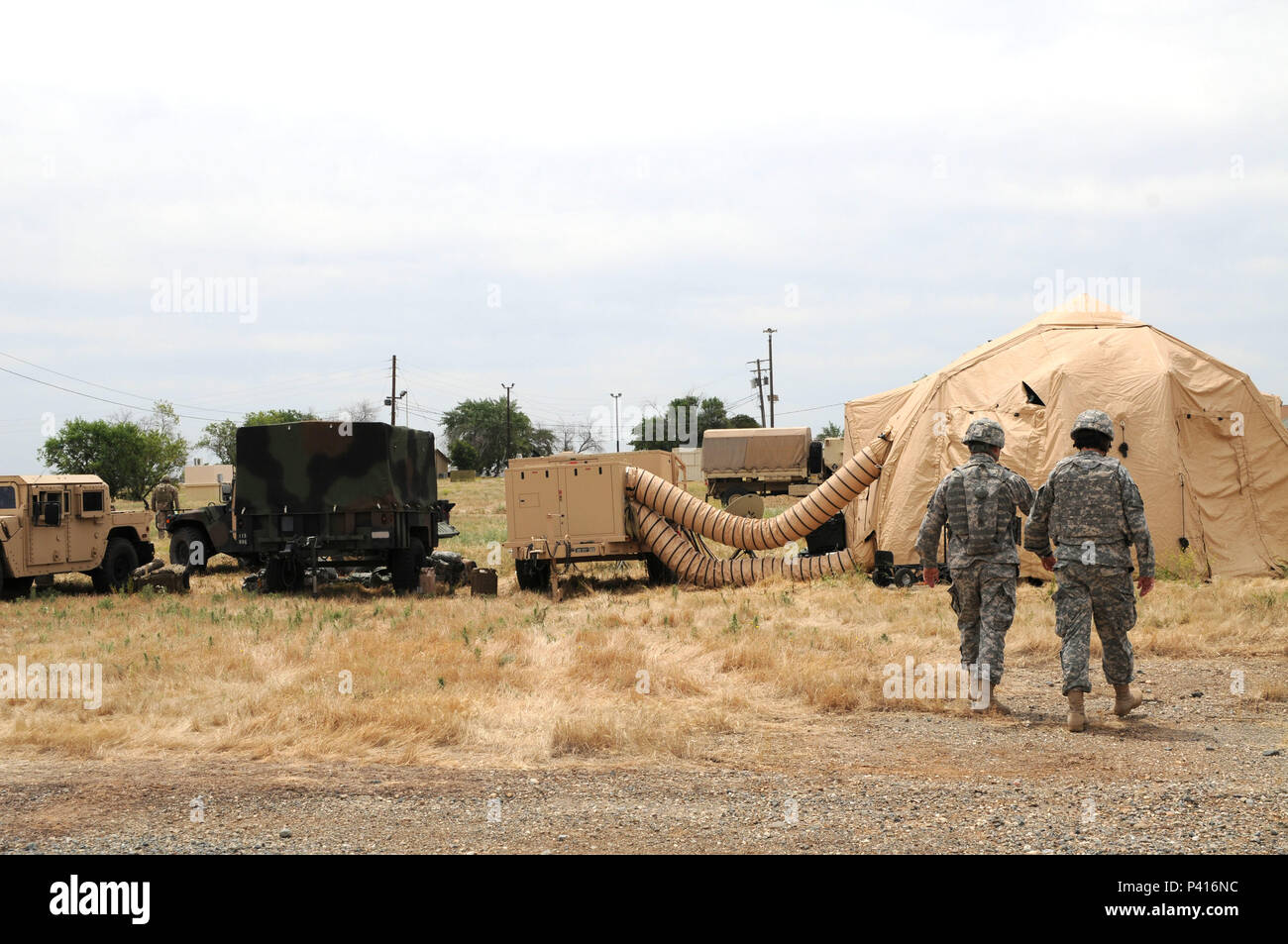 Soldiers from the 115th Regional Support Group set up a mobile command ...