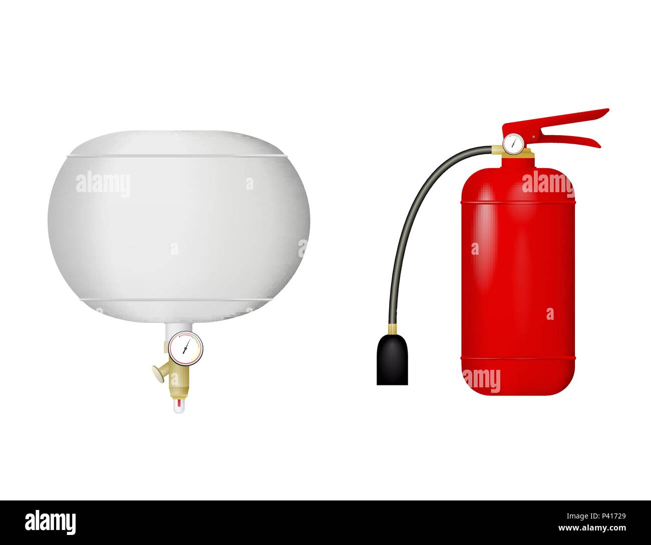 A set of fire extinguishers Stock Vector
