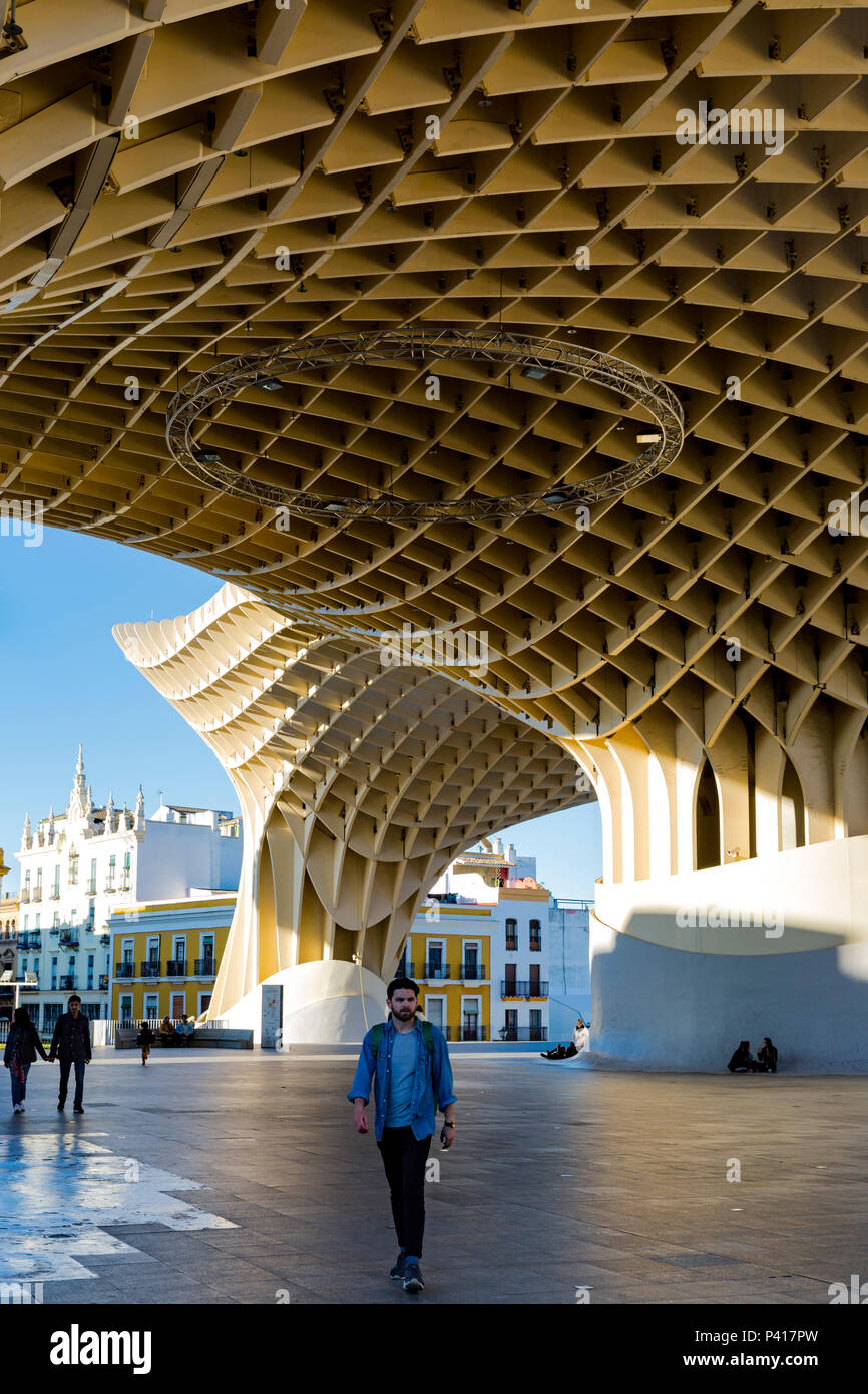 The Metropol Parasol, Plaza De La Encarnacion, Seville, Andalusia, Spain. Stock Photo