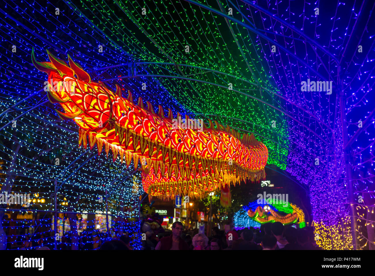 Chinese new year decorations in Longshan temple in Taipei Taiwan Stock 