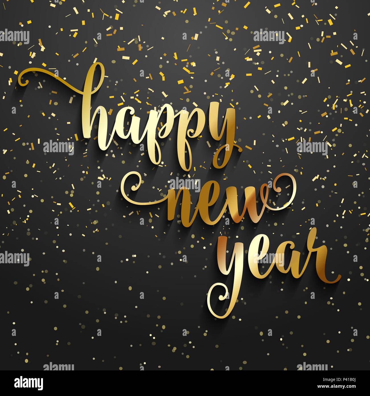 Happy New Year background with gold