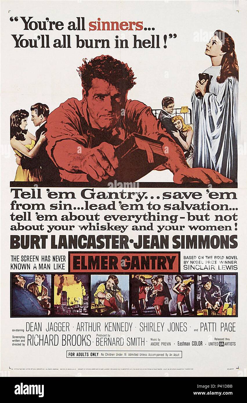 Original Film Title: ELMER GANTRY. English Title: ELMER GANTRY. Film ...