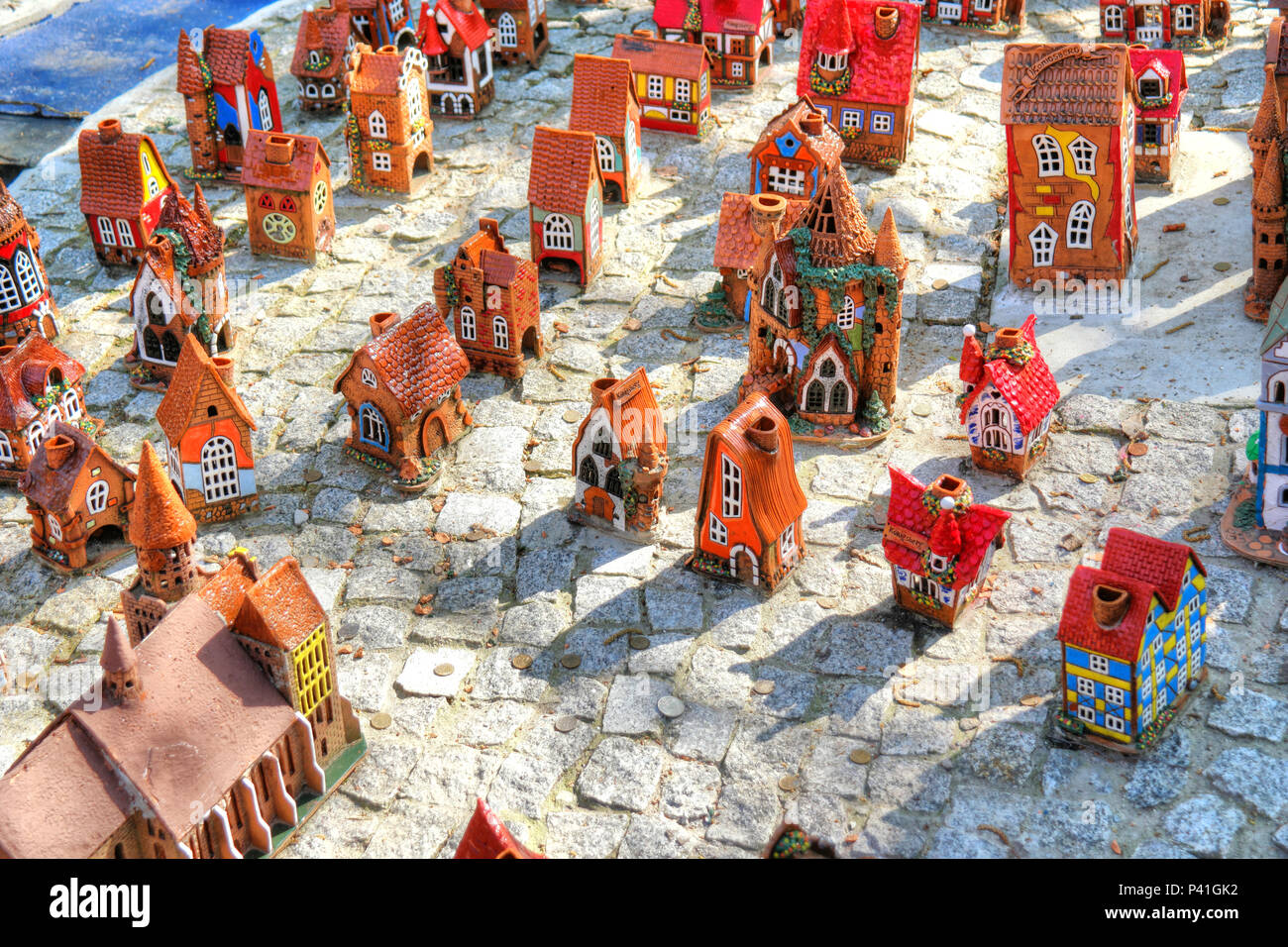 SVETLOGORSK, RUSSIA - April 29.2018: Scale model of the ancient city of Koenigsberg, made from souvenir houses Stock Photo