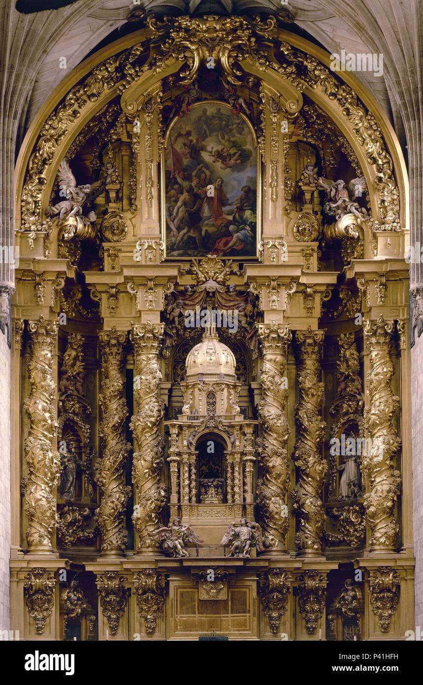 RETABLO MAYOR DE LA IGLESIA DEL CONVENTO DE SAN ESTEBAN - 1692. Author: José Benito de Churriguera (1665-1725). Location: CONVENTO DE SAN ESTEBAN, SPAIN Stock Photo - Alamy RETABLO MAYOR DE LA IGLESIA DEL CONVENTO DE SAN ESTEBAN - 1692. Author: José Benito de Churriguera (1665-1725). Location: CONVENTO DE SAN ESTEBAN, SPAIN Stock Photo - Alamy