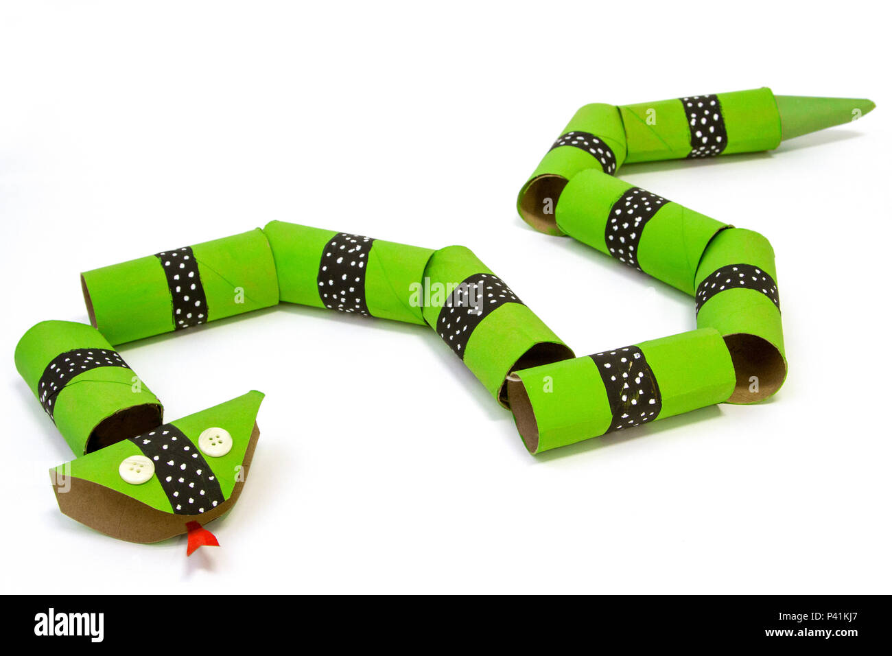 Cobra Cobra de Sucata cobra de rolinhos cobra de rolinhos de papel  higiénicos brinquedo brinquedo infantil animal de brinquedo Stock Photo -  Alamy