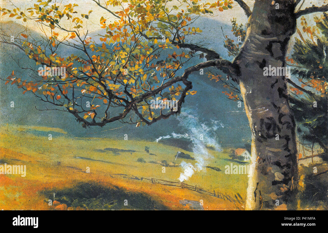 Thoma  Hans - Baum IM Herbst Vor Wiesental Stock Photo