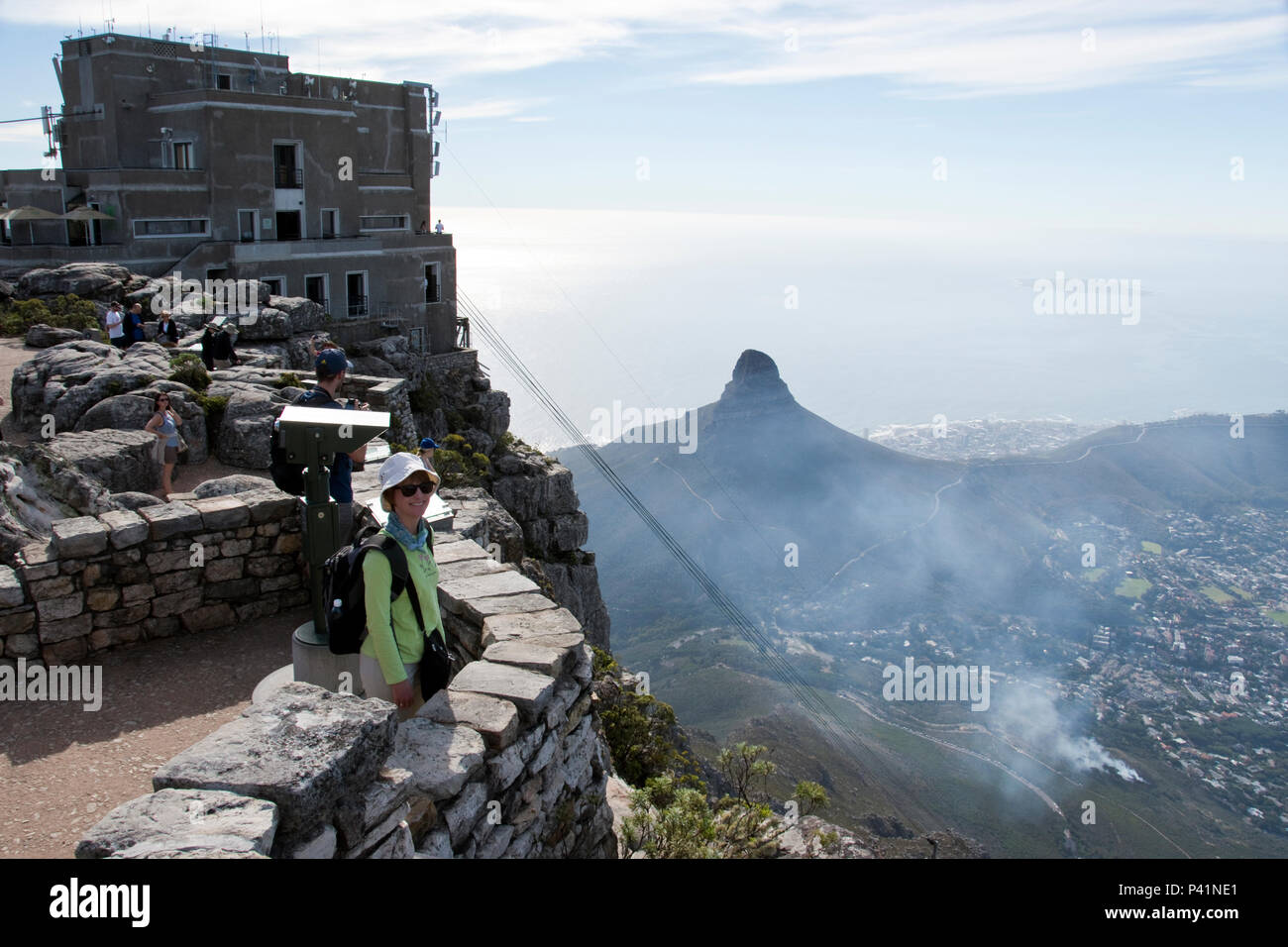 The Table Mountain upper cableway station, above Cape Town, South Africa. Stock Photo