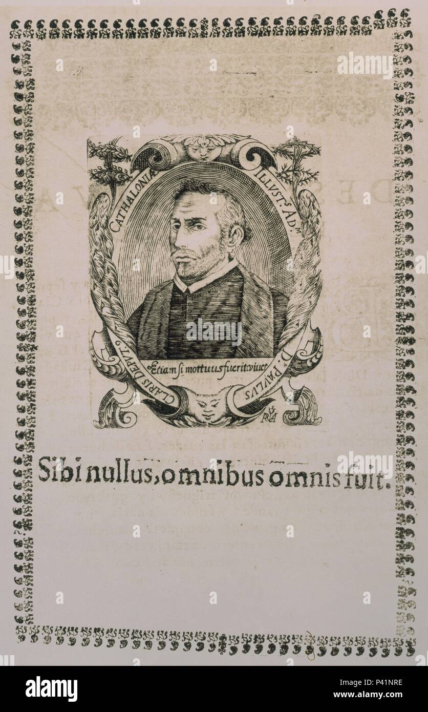 GRABADO - PAU CLARIS (1586-1641) - SIG 2/63.420 - ECLESIASTICO Y PRESIDENTE DE LA GENERALITAT DE CATALUÑA. Location: BIBLIOTECA NACIONAL-COLECCION, MADRID, SPAIN. Stock Photo