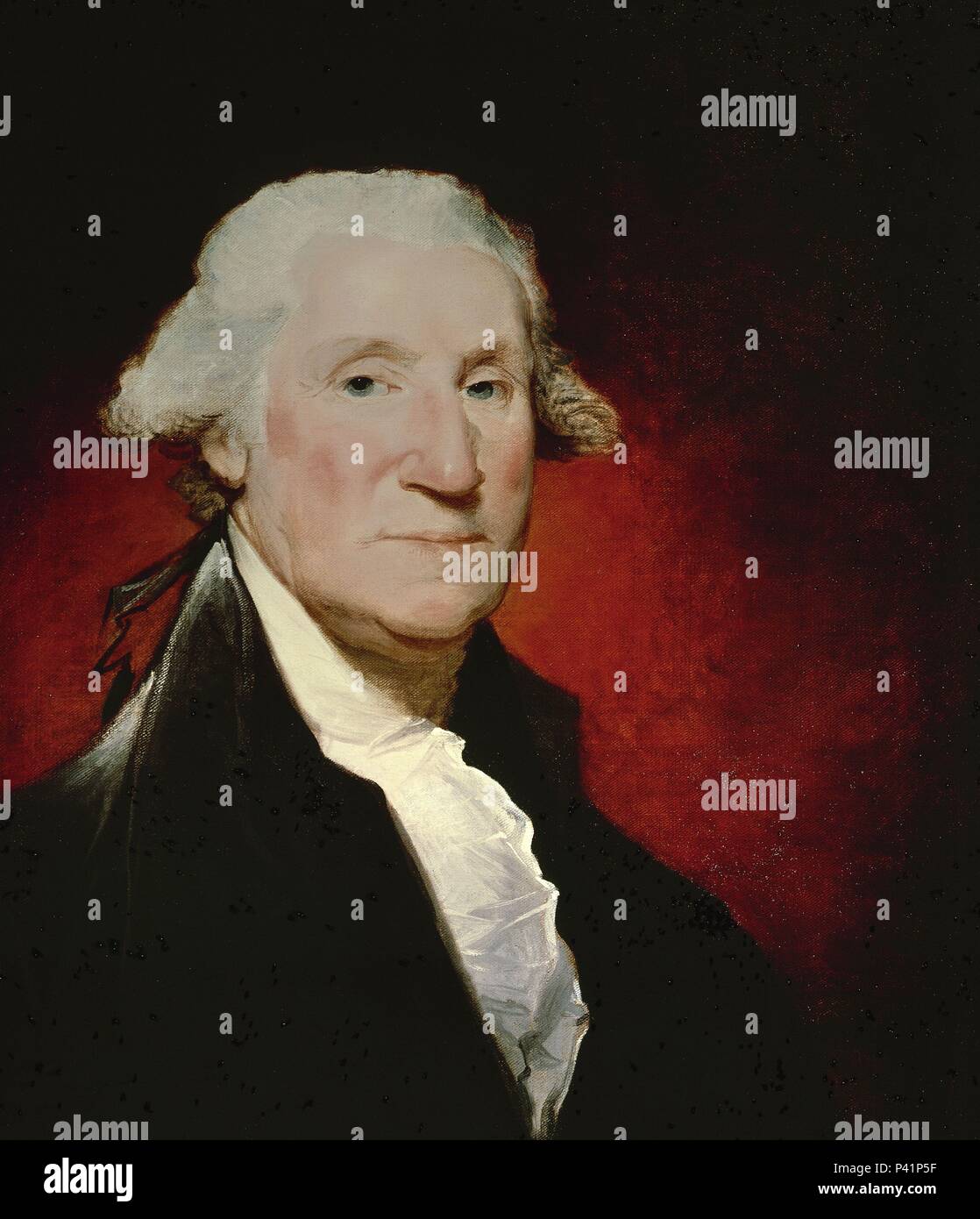RETRATO DE GEORGE WASHINGTON (1732/1799) PRIMER PRESIDENTE DE LOS ESTADOS UNIDOS DE AMERICA - SIGLO XVIII. Author: Gilbert Stuart (1755-1828). Location: NATIONAL GALLERY, WASHINGTON D. C. Stock Photo