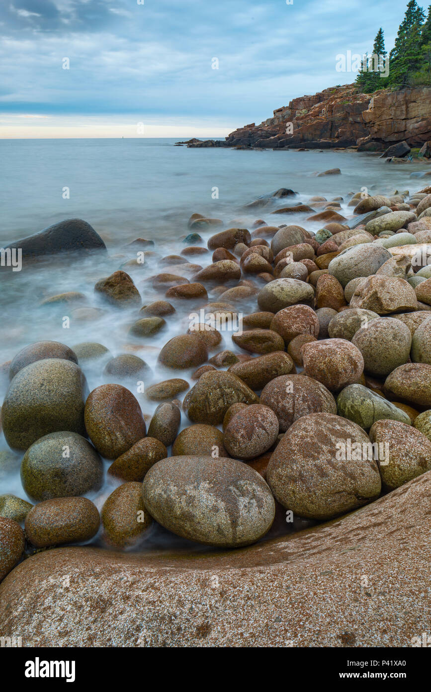 Round rocks, Boulder Beach, Acadia National Park, Maine Stock Photo - Alamy
