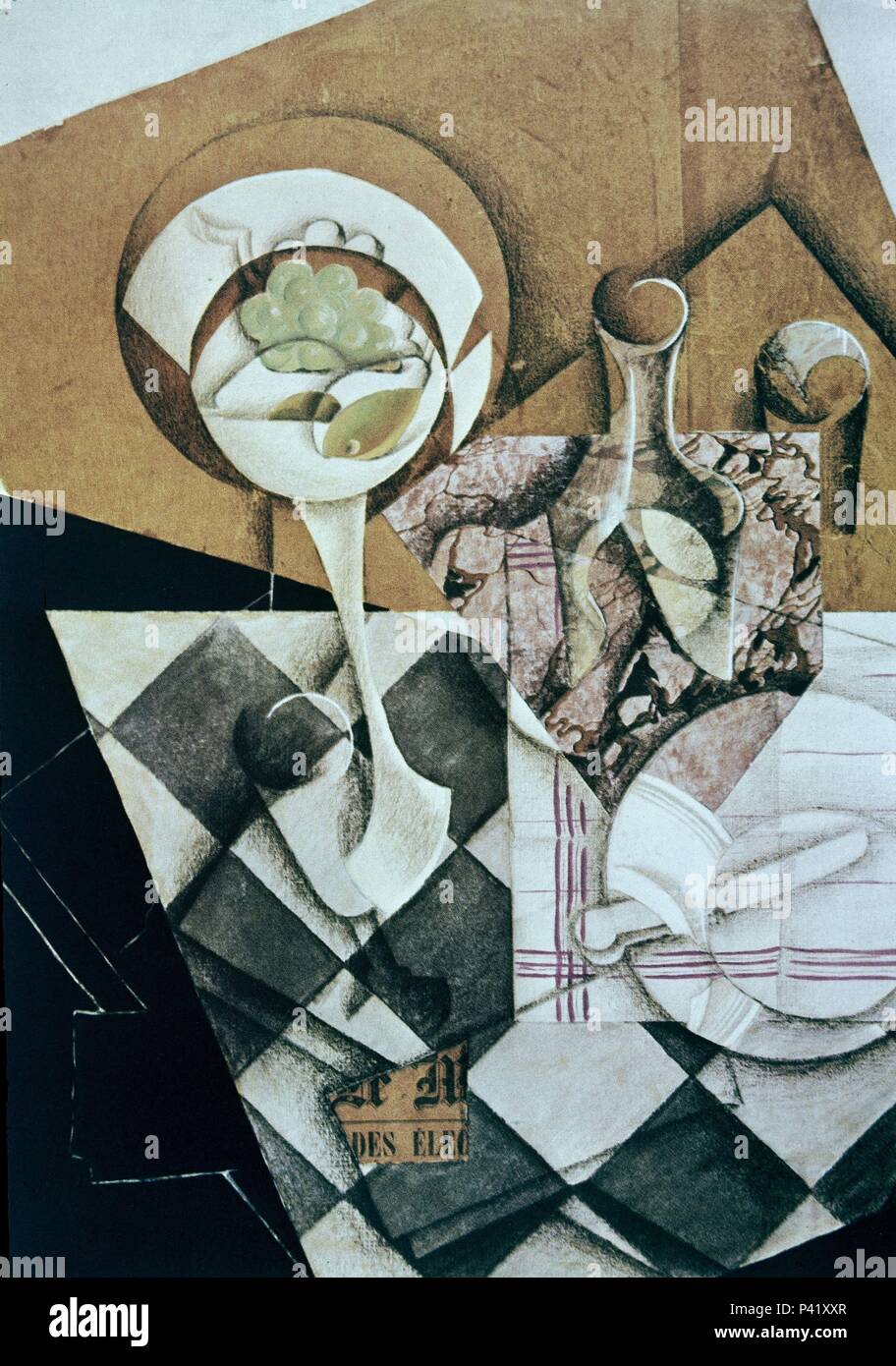 Vintage 1950s Juan Gris “The Guitar on the Table” Swiss Art Print Vintage 1950s Juan Gris “The Guitar on the Table” Swiss Art Print