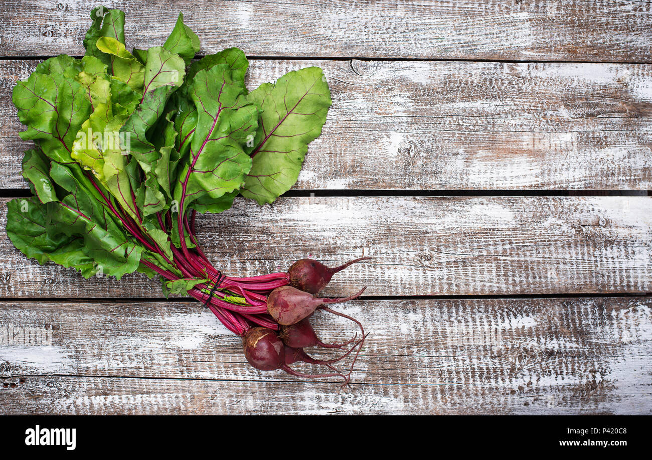 Beetroots on a wooden background Stock Photo