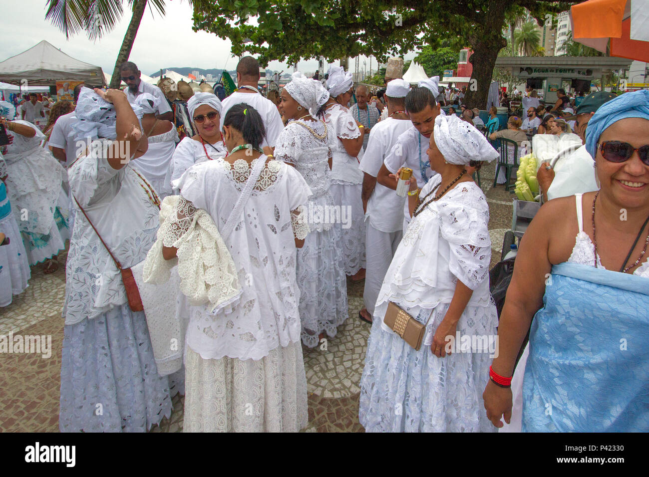 Festa de Iemanjá ou Procissão de Iemanjá 2018, em Santos, SP. Stock Photo