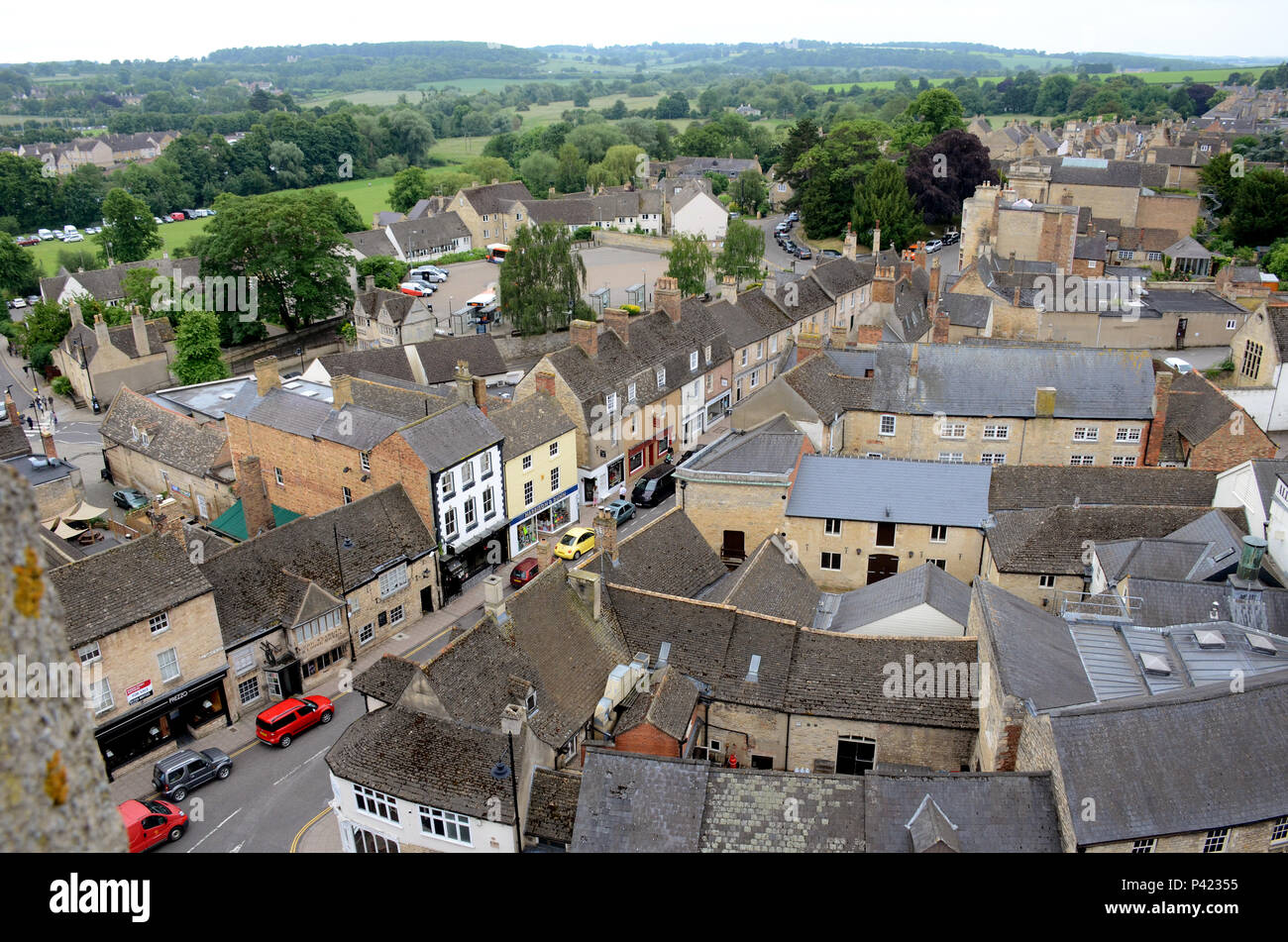 High Level view of the town of Stamford, England Stock Photo Alamy