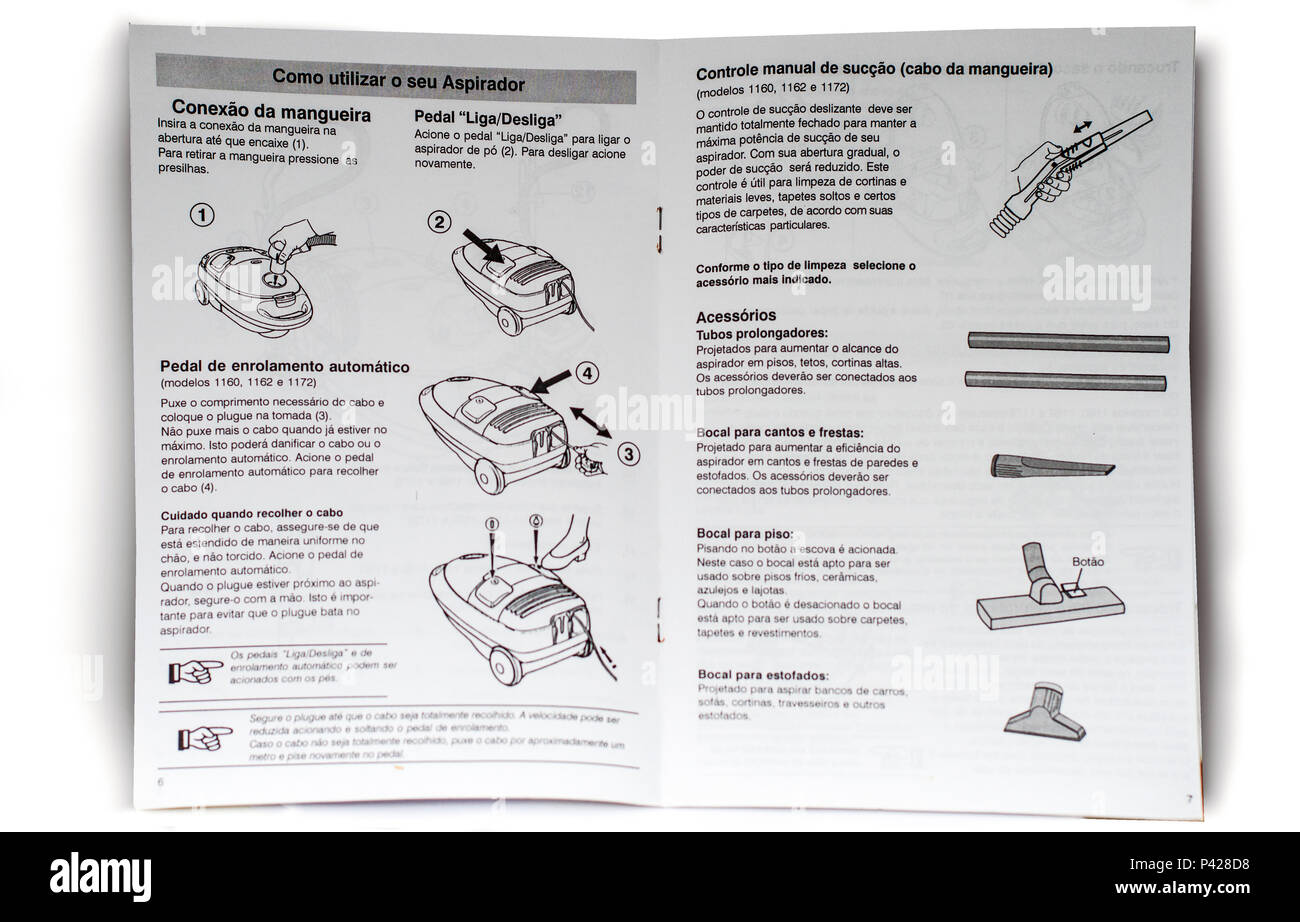 Manual de instruções de aspirador de pó Cut Out Stock Images & Pictures -  Alamy
