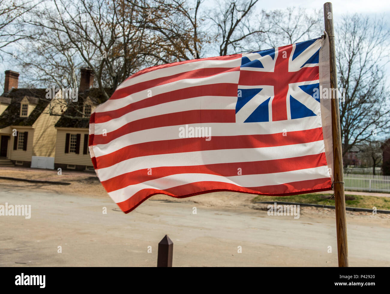 Grand Union Flag in Williamsburg, Virginia, USA Stock Photo Alamy