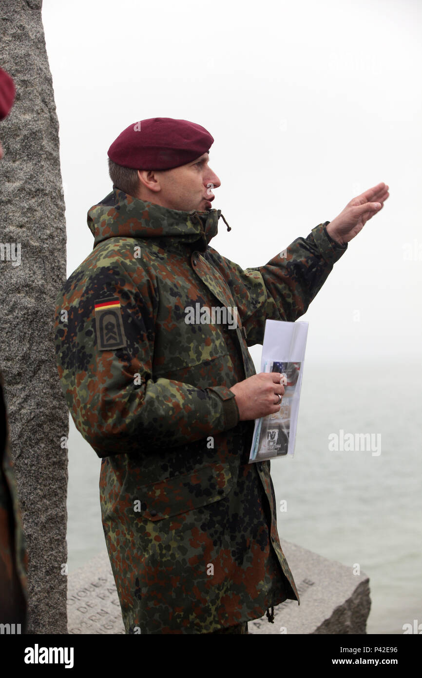 U.S. Army, Austrian, and German Soldiers visit Pointe du Hoc, France ...