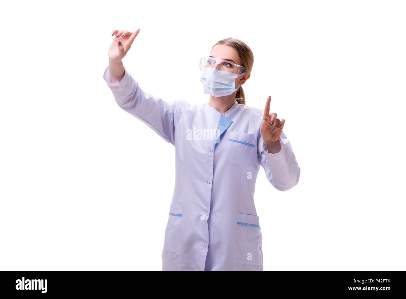 Young woman doctor isolated on white background Stock Photo - Alamy