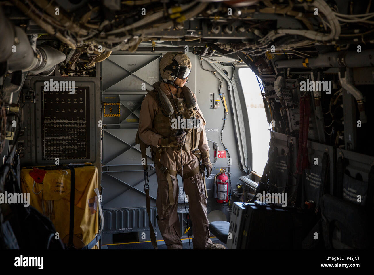 SOUTHERN CALIFORNIA A crew chief with Marine Medium Tiltrotor