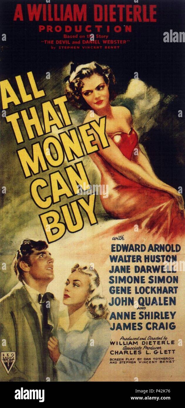 Original Film Title ALL THAT MONEY CAN BUY. English Title ALL THAT