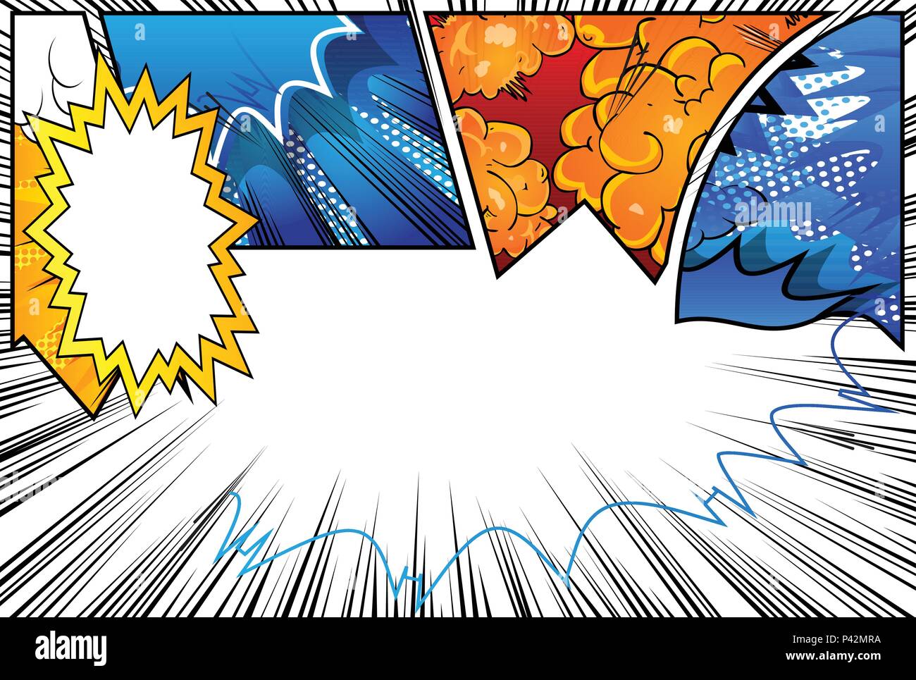Vector illustrated comic book style abstract background Stock Vector ...