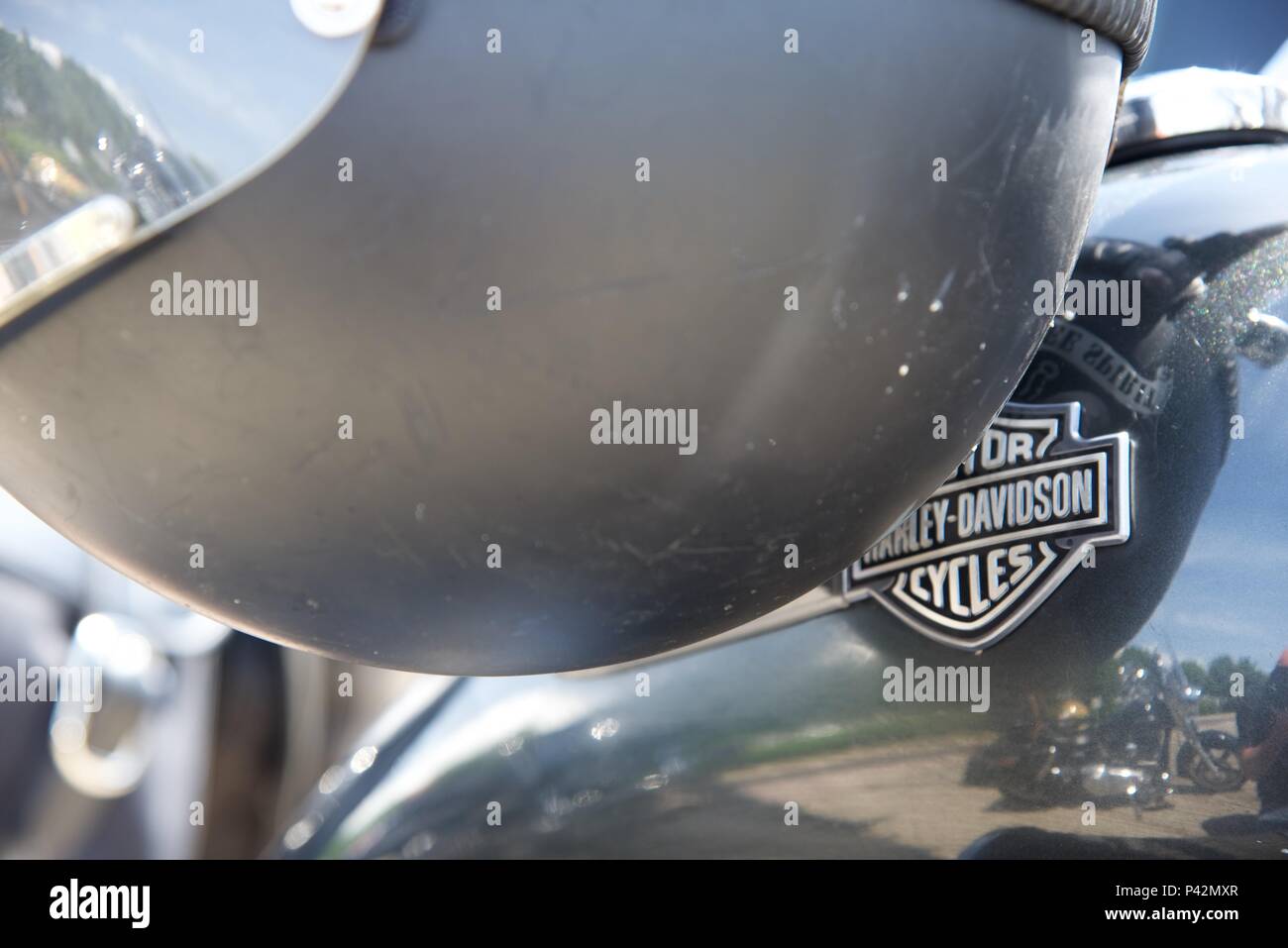 Harley Davidson: close ups and deatails of Harley Davidson motorcycles Stock Photo