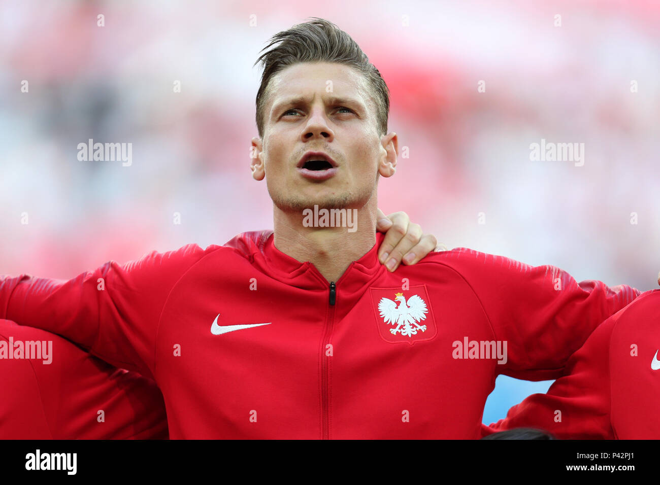 Lukasz Piszczek POLAND POLAND V SENEGAL, 2018 FIFA WORLD CUP RUSSIA 19 June 2018 GBC8423 Poland v Senegal 2018 FIFA World Cup Russia Spartak Stadium Moscow STRICTLY EDITORIAL USE ONLY. If The Player/Players Depicted In This Image Is/Are Playing For An English Club Or The England National Team. Then This Image May Only Be Used For Editorial Purposes. No Commercial Use. The Following Usages Are Also Restricted EVEN IF IN AN EDITORIAL CONTEXT: Use in conjuction with, or part of, any unauthorized audio, video, data, fixture lists, club/league logos, Betting, Games or any 'live' s Stock Photo