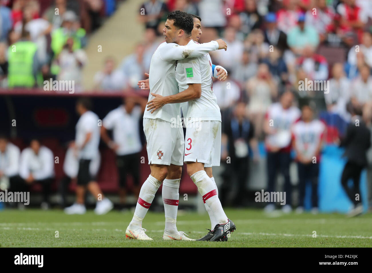 Cristiano Ronaldo and Pepe PORTUGAL V MORROCO PORTUGAL V MORROCO, 2018 FIFA WORLD CUP RUSSIA 20 June 2018 GBC8455 2018 FIFA World Cup Russia STRICTLY EDITORIAL USE ONLY