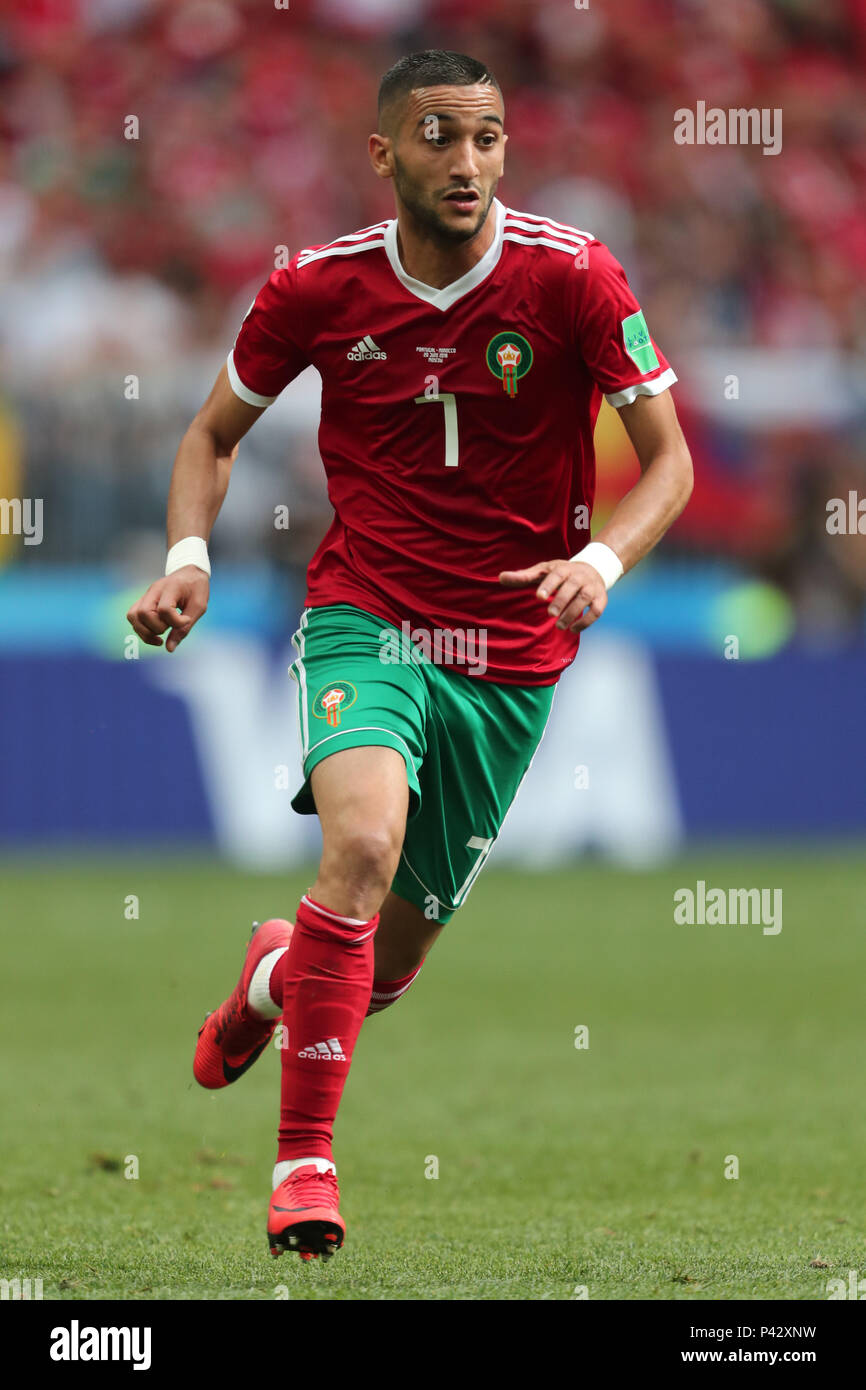 Moscow Russia 20th June 2018 Hakim Ziyech Morocco Portugal V Morocco 2018 Fifa World Cup Russia