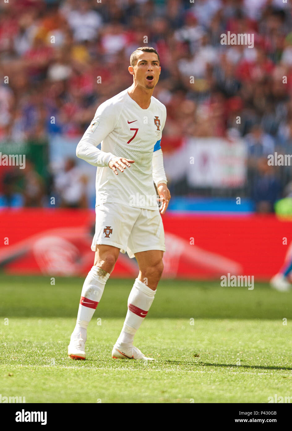 Moscow Russia 20th June 2018 Portugal Morocco Soccer Moscow June 20 2018 Cristiano Ronaldo Por 7 Whole Figure Action Single Image Single Action Portugal Morocco 1 0 Fifa World Cup 2018