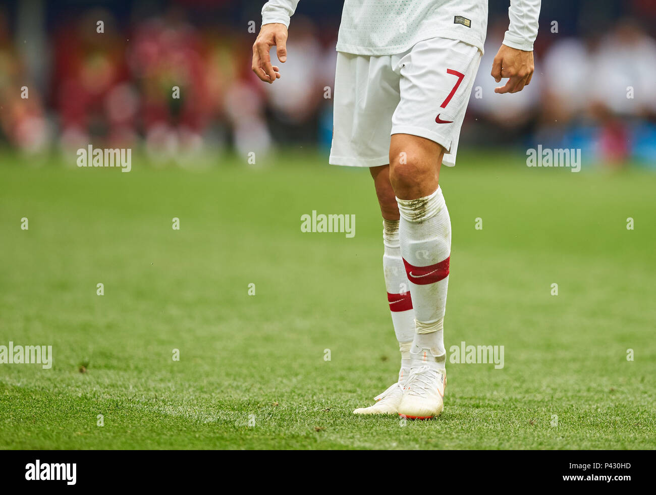 Moscow, Russia. 20th June, 2018. Portugal - Morocco, Soccer, Moscow, June  20, 2018 Symbol, Illustration, Feature, Cristiano RONALDO, Por 7 body parts  shoe, legs PORTUGAL - MOROCCO 1-0 FIFA WORLD CUP 2018