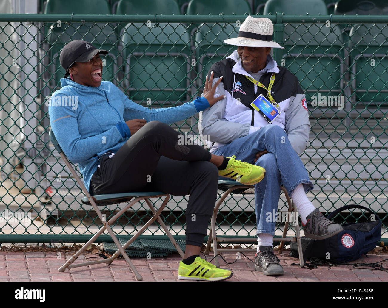 Kissimmee, United States. 26th Jan, 2018. Francena McCorory (left