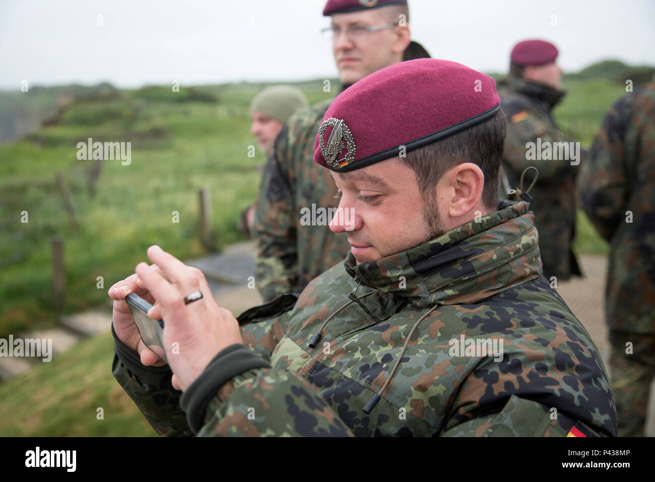 U.S. Army Soldiers and German Soldiers visit Pointe du Hoc, France ...