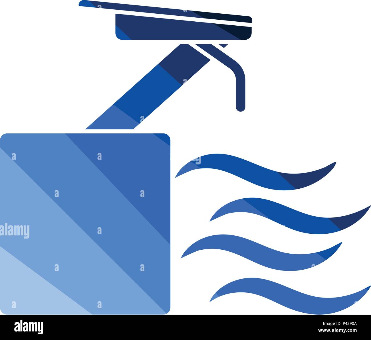 Diving stand icon. Flat color design. Vector illustration. Stock Vector